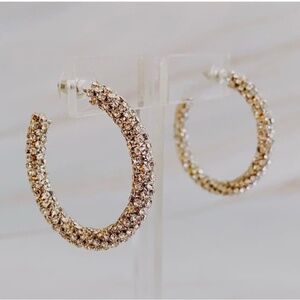 Pave Bing Hoop Earrings